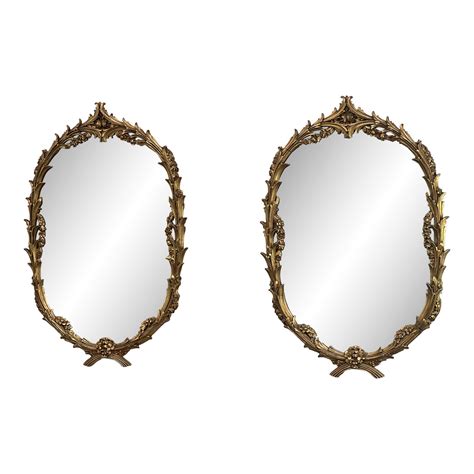 Pair Of Antique Ornate Gilded French Mirrors Chairish