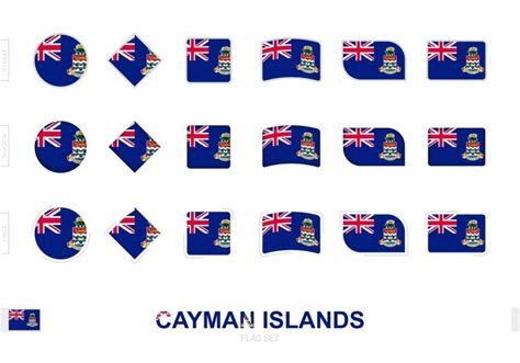 Premium Vector Cayman Islands Flag Set Simple Flags Of Cayman