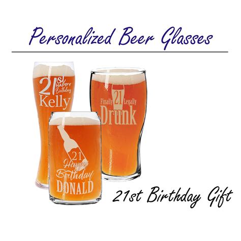 Personalized 21st Birthday Beer Glass Custom Pilsner Glass Etsy