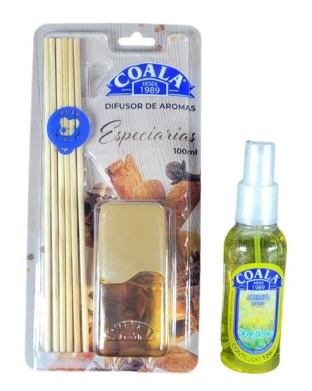 Kit Difusor De Aromas Coala Especiarias 100ml E Odorizante Spray Coala