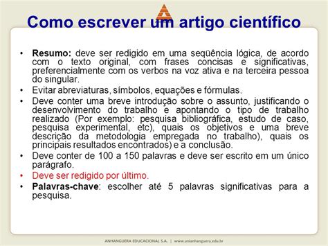 Metodologia Como Escrever Um Artigo Cientfico