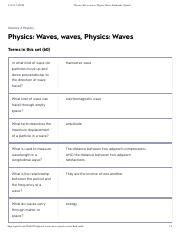 Physics Waves Waves Physics Waves Flashcards Quizlet Pdf 2 11 23 7 49