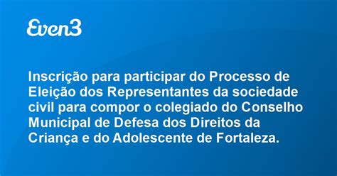 Acesse sua conta Inscrição para participar do Processo de Eleição dos