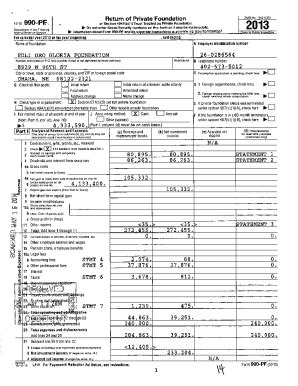 Fillable Online Form Pf Return Of Private Foundation Omb No