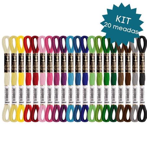 Kit Meadas De Linha Para Bordar Coats Anchor Moulin M Cores