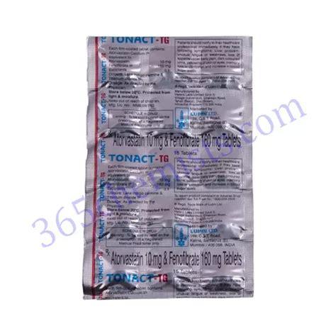 Tonact Tg Tablet Atorvastatin Fenofibrate Usa Fast Delivery