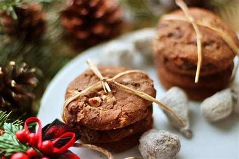 Decoraciones De La Navidad Galletas De La Avena Para Santa Claus Y