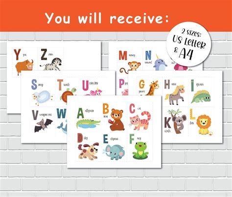 Alphabet Flashcards for Toddlers ABC Printable Flash Cards - Etsy