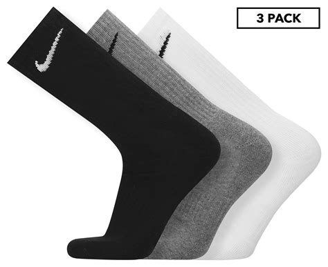 Nike Mens Everyday Cushion Crew Socks 3 Pack Blackwhitecarbon Heather Au