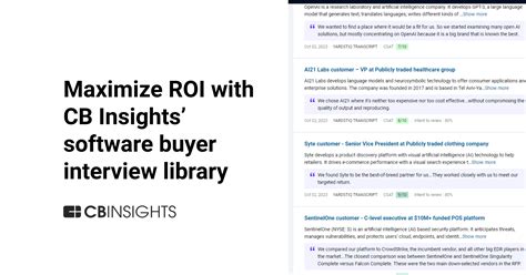 Maximize Roi How Cb Insights Software Buyer Interview Library Can