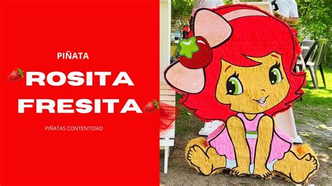 🍓 Piñata De Tambor Rosita Fresita Piñata Frutillita 🍓 Piñata