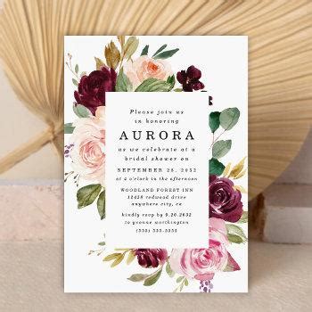 Burgundy Bridal Shower Invitations Bridaldelight