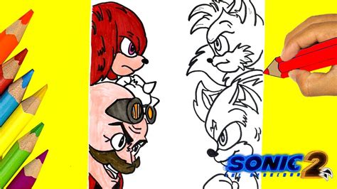 🔴👉 Coloring And Drawing Sonic 2 Tails Knuckles The Echidna Eggman 🔷