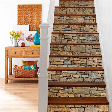 Buy 3D Brick Stair Stickers Decals Stone Staircase Decals Removable