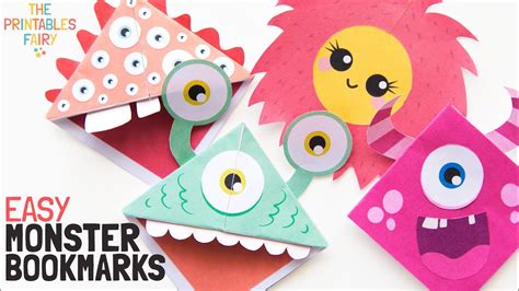 Diy Monster Corner Bookmarks Easy Paper Monsters Youtube