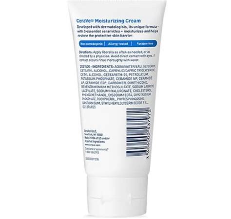 Cerave Moisturizing Cream 189 Ounce Travel Size Face And Body Moisturizer For Dry Skin189