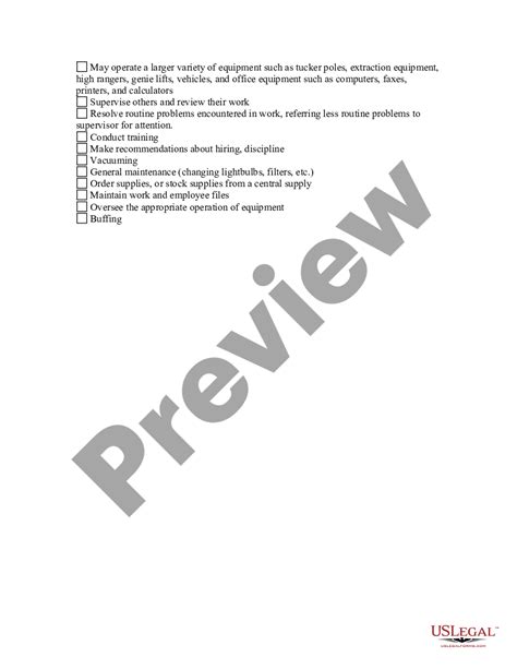 Arizona Custodian Supervisor Checklist School Custodian Checklist