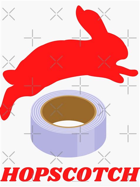 Hopscotch Funny Bunny Tape Sticker For Sale By Makafan Redbubble