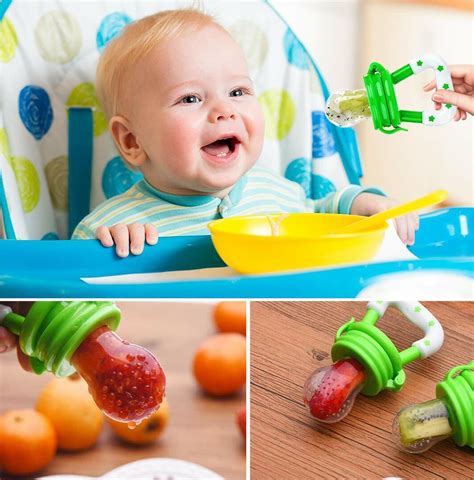 Baby Fresh Fruit Food Feeder Nibbler Pacifier 3 Pk Training Massaging