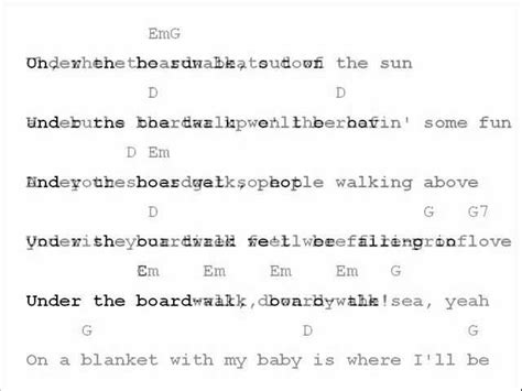 The Drifters Under The Boardwalk Chord Chart Chords Chordify