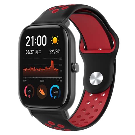 Xiaomi Amazfit Gts Sportarmband Schwarz Rot Smartwatcharmbaender De