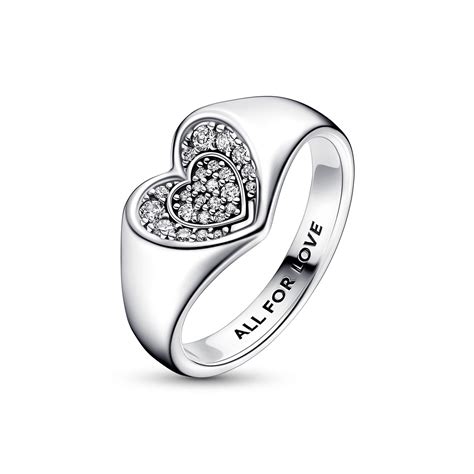 Pandora C Heart Sterling Silver Ring With Zirconia Milikan