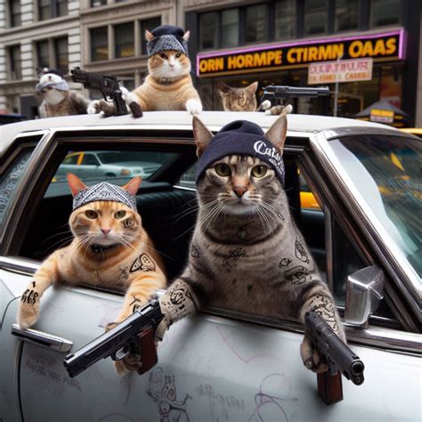 La miaufia una serie fotográfica de gatos criminales hecha con IA