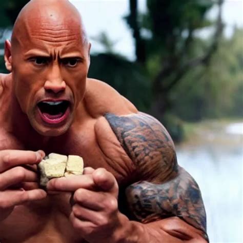 Dwayne The Rock Johnson Eating Stones For Breakfast Stable Diffusion