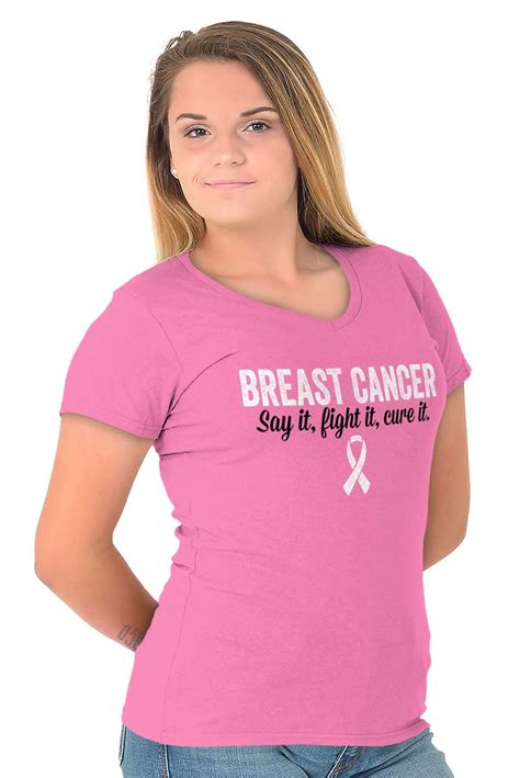 Brisco Brands Breast Cancer Awareness Womens V Neck T Shirts Tees