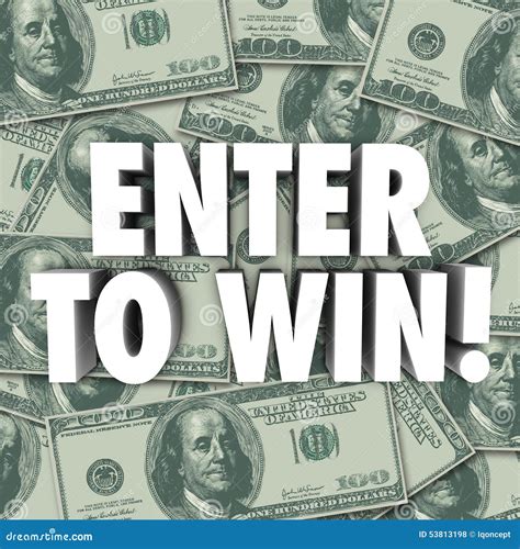 Enter To Win Money Dollars Background Contest Raffle Prize Award Stock