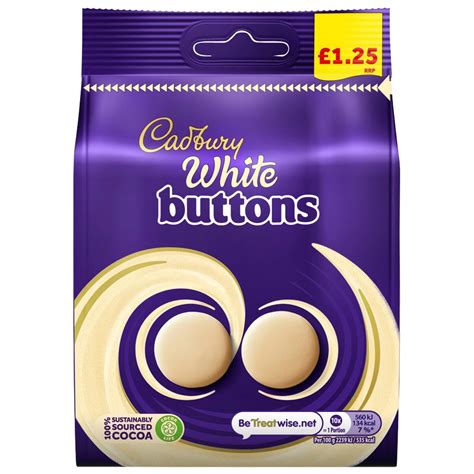 Cadbury White Buttons Bag 95g Branded Household The Brand For Your Home