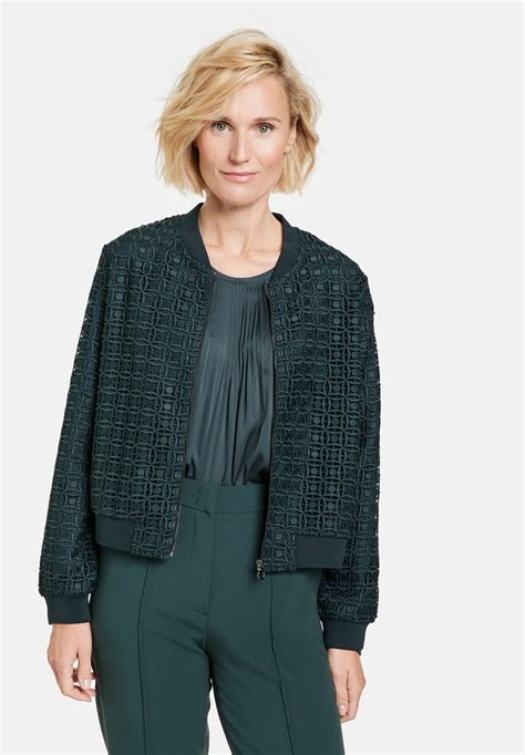 Gerry Weber Langarm Mit Zarter Loch Blouson Bomber Green Tealvert