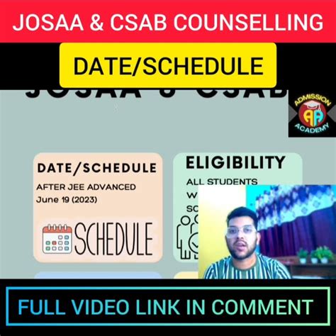 JOSAA CSAB COUNSELLING DATE SCHEDULE Shorts Josaa Csab YouTube