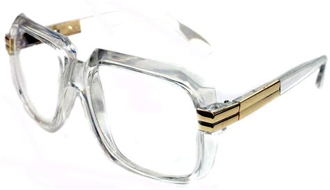 Mens Hip Hop 80s Gazelle Vintage Clear Gold Frame Clear Lens Eye Glasses 607 Ret Sunglasses