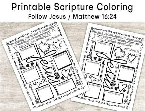 Follow Jesus Coloring Page Printable Bible Coloring Page Christian