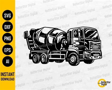 Concrete Mixer Svg Cement Truck Svg Building Build Builder Etsy Uk