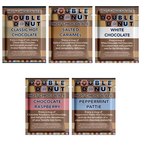 Double Donut Flavored Hot Chocolate Packets Gourmet Hot Cocoa Mix