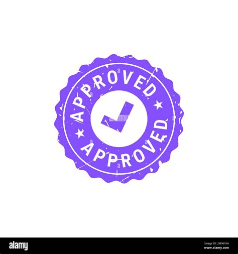 Approved Blue Grunge Circle Rubber Seal Stamp Flat Vector Illustration