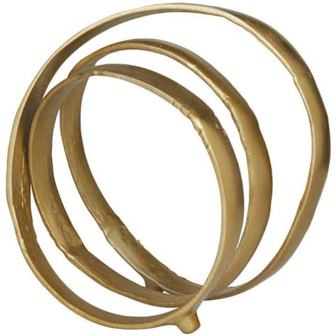 Litton Lane 7 In X 13 In Gold Aluminum Looped Abstract Sculpture