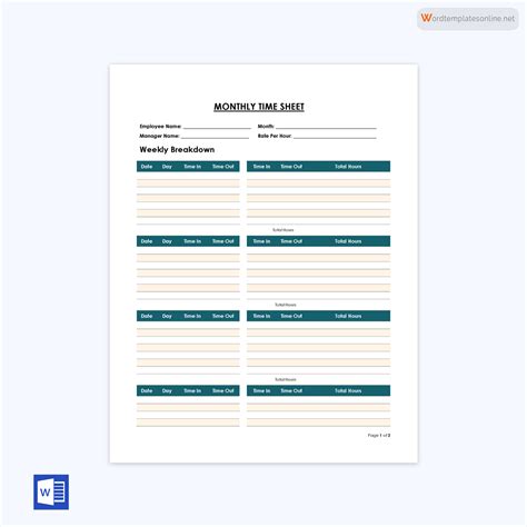 40 Free Time Log Templates Hourly Daily Word Excel