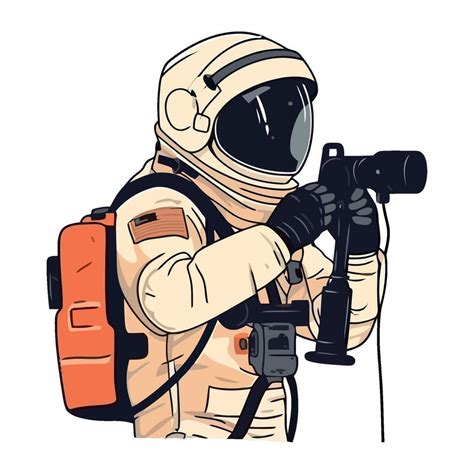 Astronaut In Space Suit With Camera Vector Art At Vecteezy