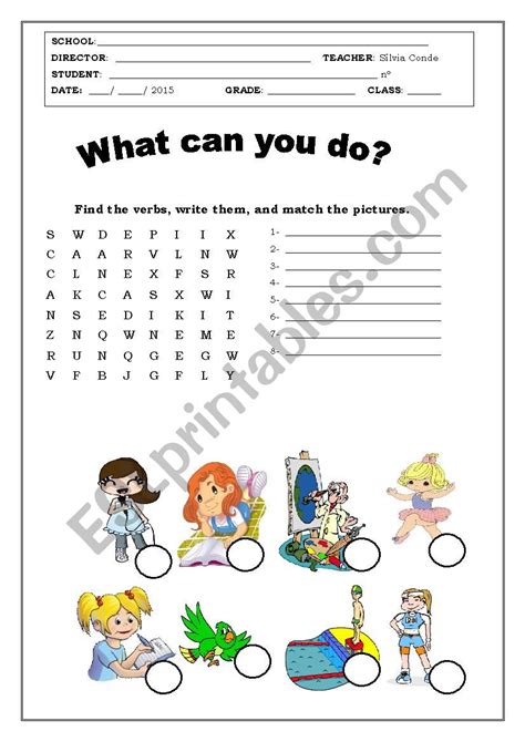 What Can You Do Worksheet For Kids