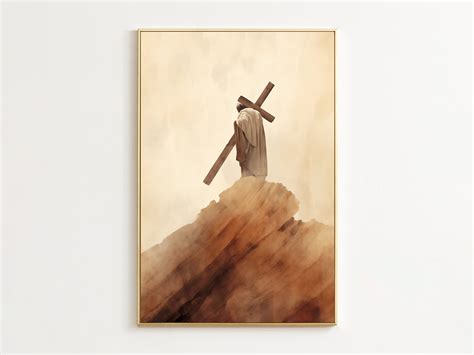 Jesus Trägt Das Kreuz Gemälde Bibel Kunst Moderne Christliche