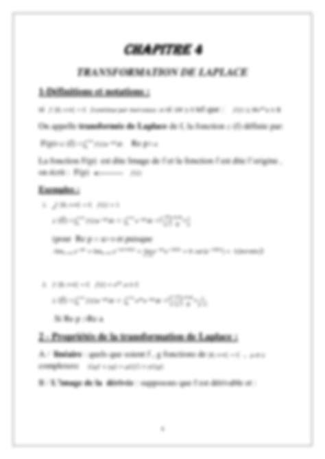 SOLUTION Chapitre 3 Et4 Transf De Fourier Et Laplace Studypool