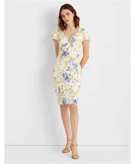 Lauren Ralph Lauren Floral Jersey Surplice Dress Macys