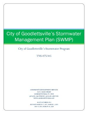 Fillable Online City Of Goodlettsvilles Stormwater Management Plan