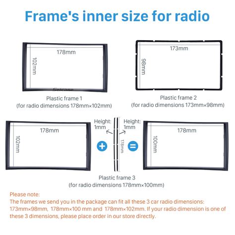 Seicane Noir Double Din Autoradio Fascia Pour Kia Grandado