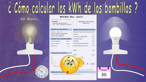 Cómo calcular la Potencia de consumo en kWh de los Bombillos o Focos