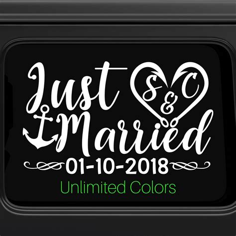 Just Married Car Window Decal Wedding Car Kit Just Married Etsy