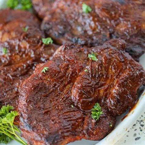 Marinated Bbq Pork Steaks In The Oven Whole Lotta Yum